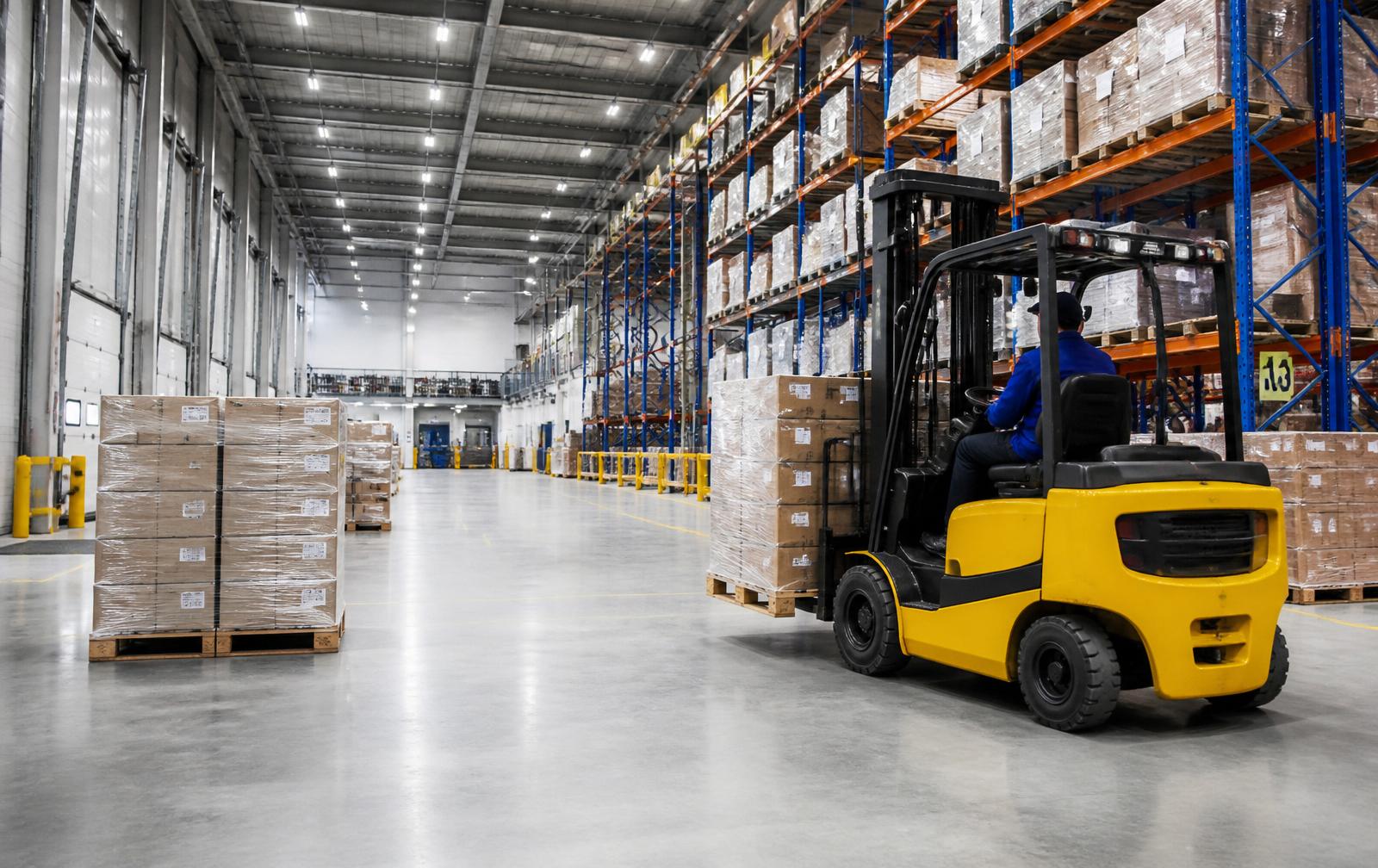 Export cargo being prepared for international shipment